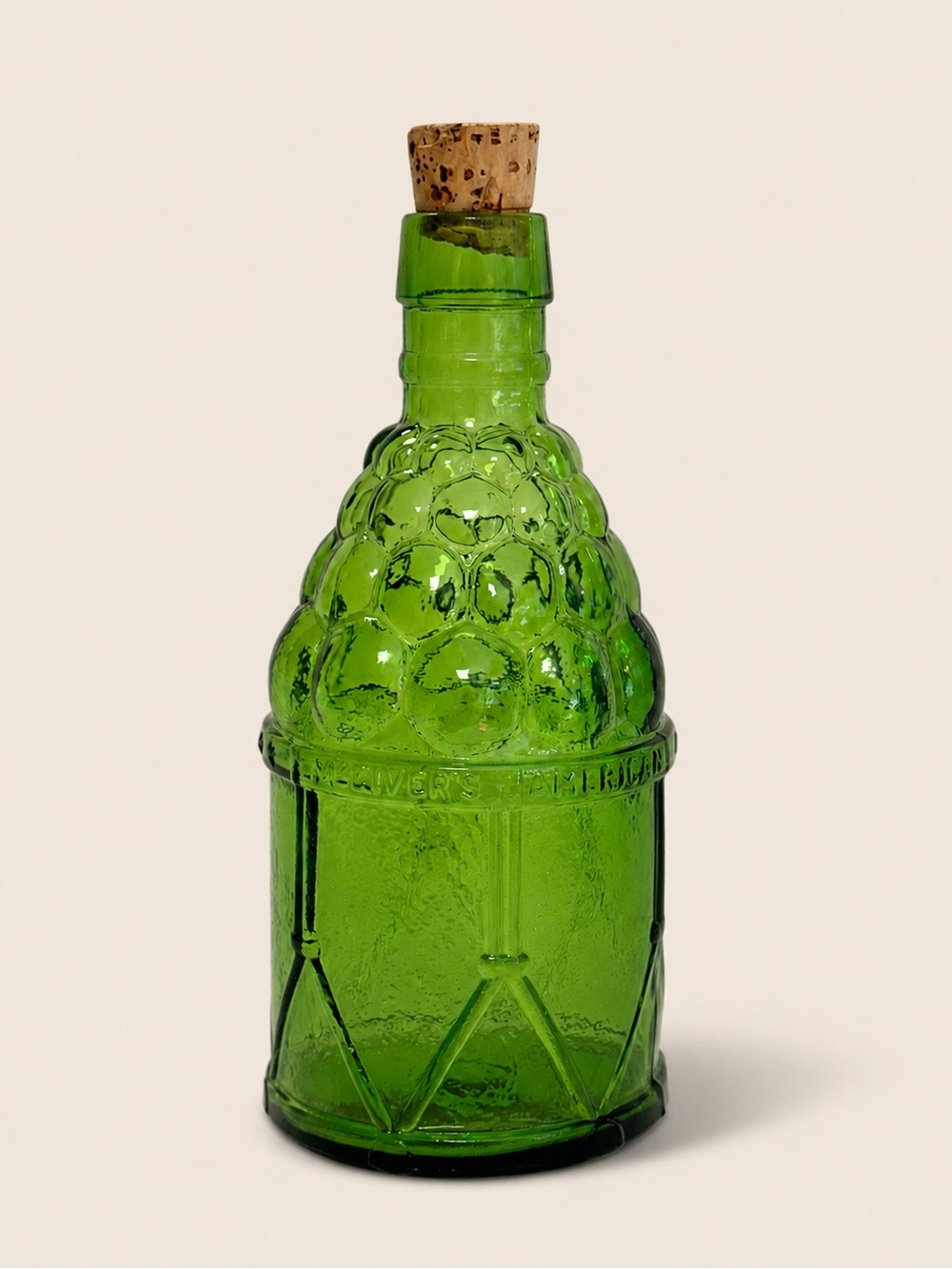 Wheaton American Army Bicentennial Green Glass Bottle with Original Cork Vintage